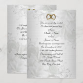 Weddenschap-uitnodiging elegante witte florale kaart (Voorkant / Achterkant)