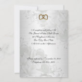 Weddenschap-uitnodiging elegante witte florale kaart (Achterkant)