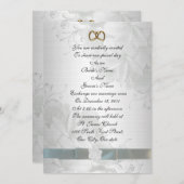 Weddenschap-uitnodiging elegante witte florale kaart (Voorkant / Achterkant)