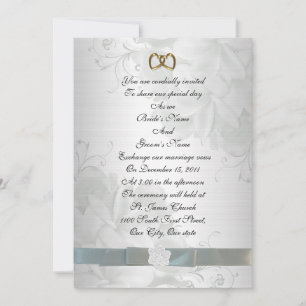 Weddenschap-uitnodiging elegante witte florale kaart