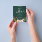 Weddenschap Uitnodiging Emerald Elegant Floral Bud Flyer (Hand)
