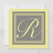 Weddenschap Uitnodiging Gele Damask (Achterkant)