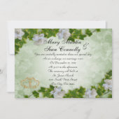 Weddenschap Uitnodiging IJzige grens met gardenias (Voorkant)