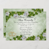 Weddenschap Uitnodiging IJzige grens met gardenias (Voorkant / Achterkant)