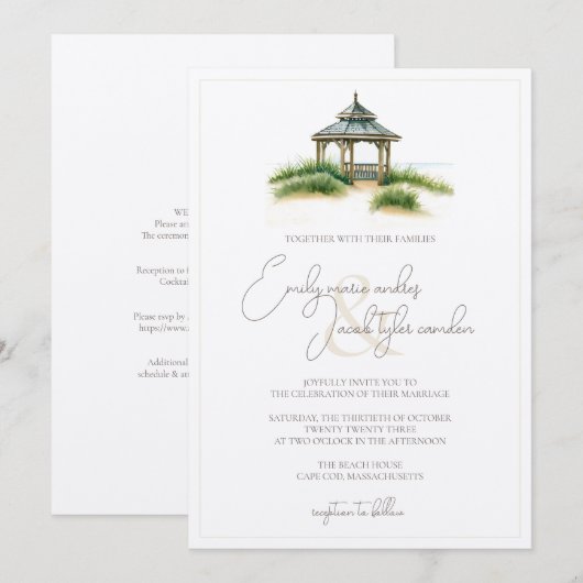 Weddenschap Uitnodiging - Kaapskabeljauw in Waterv (Voorkant / Achterkant)