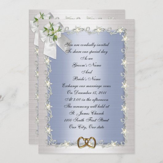 Weddenschap-uitnodiging Kaart (Voorkant / Achterkant)