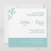 Weddenschap Uitnodiging Leaf Branch Baby Blue (Achterkant)