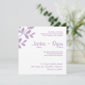 Weddenschap Uitnodiging Leaf Branch Paars (Staand voorkant)