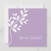 Weddenschap Uitnodiging Leaf Branch Paars (Achterkant)