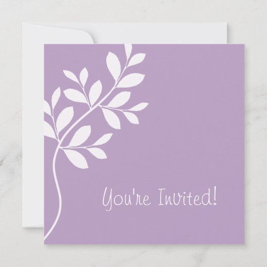 Weddenschap Uitnodiging Leaf Branch Paars (Achterkant)