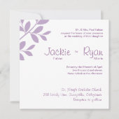 Weddenschap Uitnodiging Leaf Branch Paars (Voorkant)