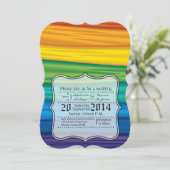 Weddenschap Uitnodiging lgbetq regenboogvlag lesbi (Staand voorkant)