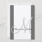 Weddenschap Uitnodiging Monogram Metallic Silver (Voorkant)