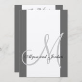 Weddenschap Uitnodiging Monogram Metallic Silver (Voorkant / Achterkant)