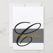Weddenschap Uitnodiging Monogram Names Gold Black  (Voorkant)