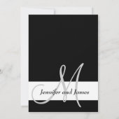 Weddenschap Uitnodiging Monogram zwart en wit (Achterkant)