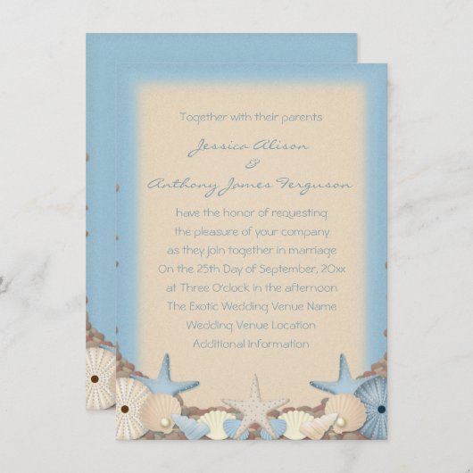 Weddenschap Uitnodiging prachtige tropische strand (Voorkant / Achterkant)