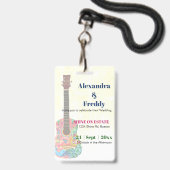 Weddenschap Uitnodiging Rustic Festival Hippie Fun Badge (Achterkant met lanyard)