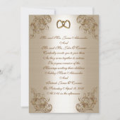 Weddenschap Uitnodiging satin-look gouden eleganti (Voorkant)