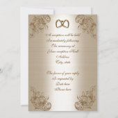 Weddenschap Uitnodiging satin-look gouden eleganti (Achterkant)