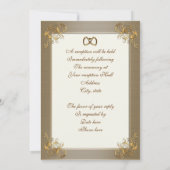 Weddenschap Uitnodiging satin-look gouden eleganti (Achterkant)