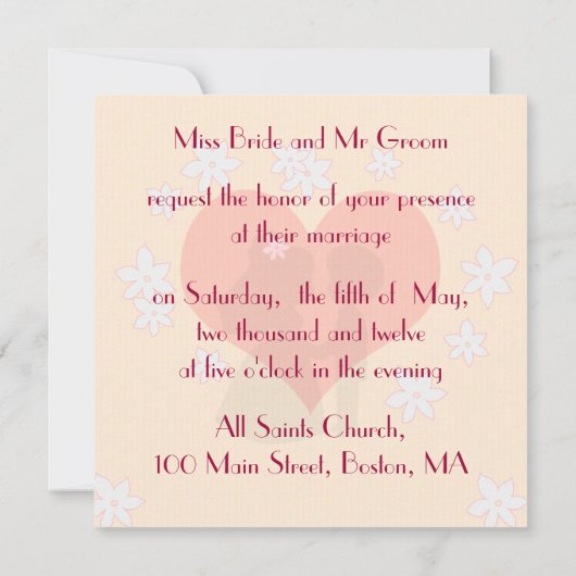 Weddenschap-uitnodiging schattige cartoon kaart (Achterkant)