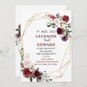 Weddenschap-uitnodiging simpele bloemen kaart (Voorkant / Achterkant)