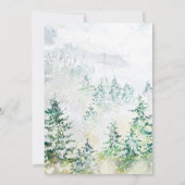 Weddenschap-uitnodiging sneeuwwinterbos kaart (Achterkant)