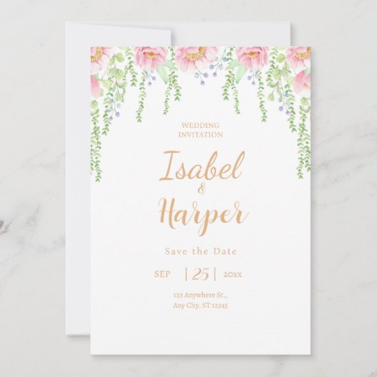 Weddenschap Uitnodiging tot feiele liefdesuitnodig (Voorkant)