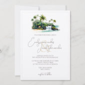 Weddenschap Uitnodiging - Tropisch strand in Water (Voorkant)