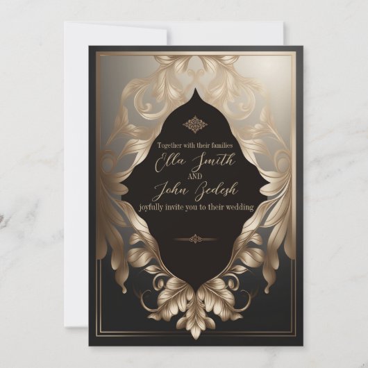 Weddenschap Uitnodiging Uitgebreide Luxe Design (Voorkant)