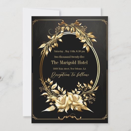 Weddenschap Uitnodiging Uitgebreide Luxe Design (Achterkant)