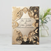 Weddenschap Uitnodiging Uitgebreide Luxe Design (Staand voorkant)