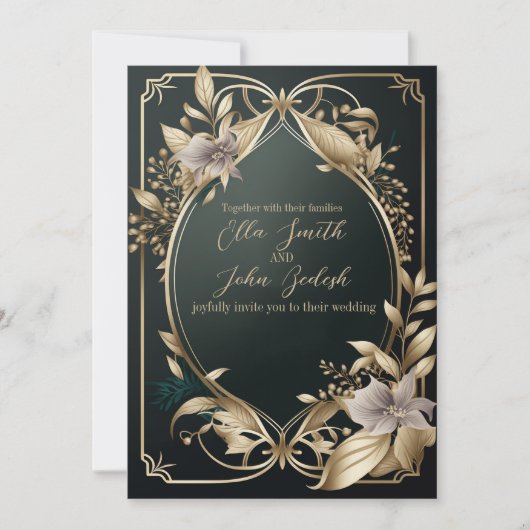 Weddenschap Uitnodiging Uitgebreide Luxe Design (Voorkant)