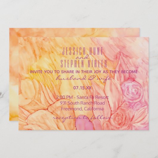 Weddenschap Uitnodiging Verse bloemen (Voorkant / Achterkant)