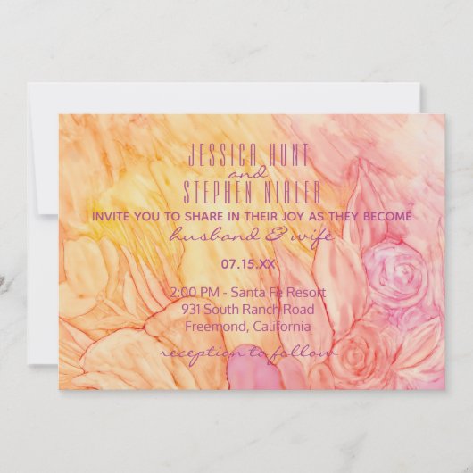 Weddenschap Uitnodiging Verse bloemen (Voorkant)