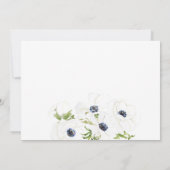 Weddenschap-uitnodiging witte annemonbloemen kaart (Achterkant)