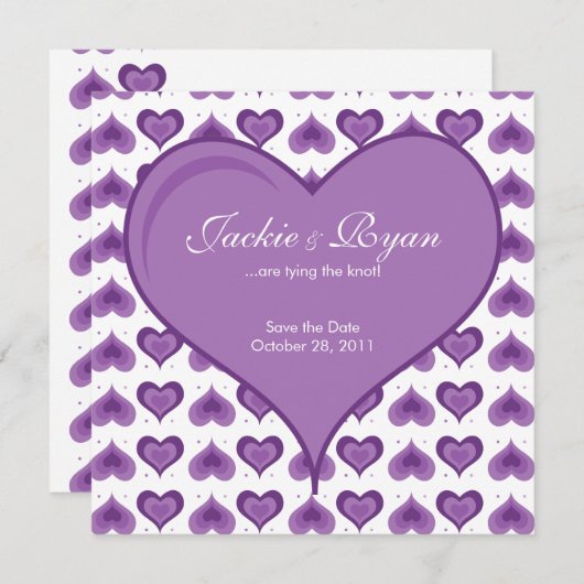 Weddenschap Uitnodigingsgeluid Paars Save The Date (Voorkant / Achterkant)