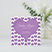 Weddenschap Uitnodigingsgeluid Paars Save The Date (Staand voorkant)