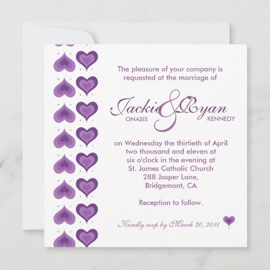 Weddenschap Uitnodigingsgeluid Paars Save The Date (Achterkant)