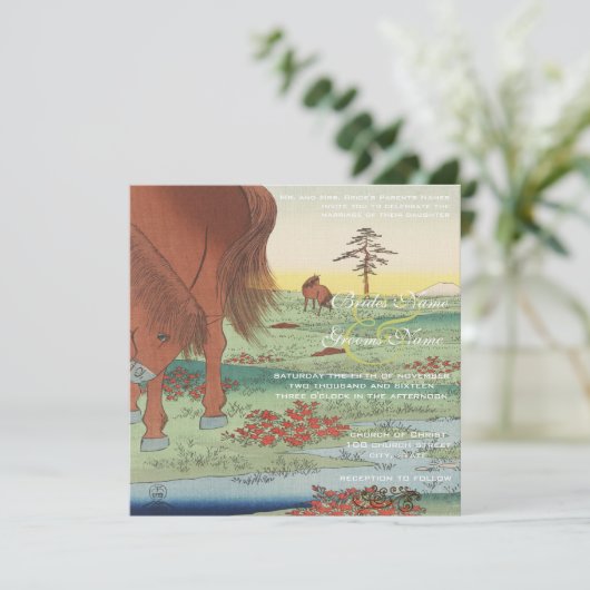 Weddenschap Uitnodigingskunstenaar Hiroshige Utaga Kaart (Staand voorkant)