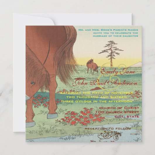 Weddenschap Uitnodigingskunstenaar Hiroshige Utaga Kaart (Voorkant)