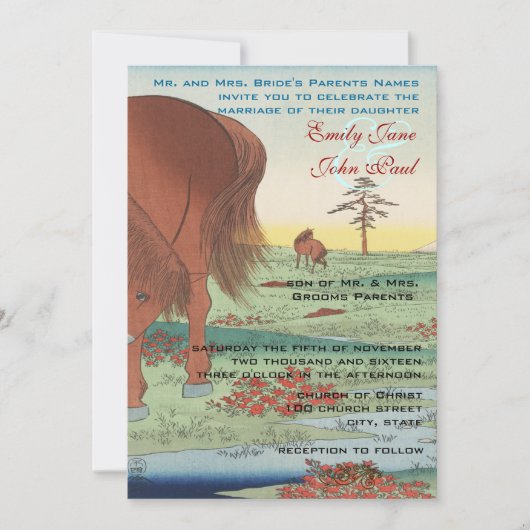 Weddenschap Uitnodigingskunstenaar Hiroshige Utaga Kaart (Voorkant)