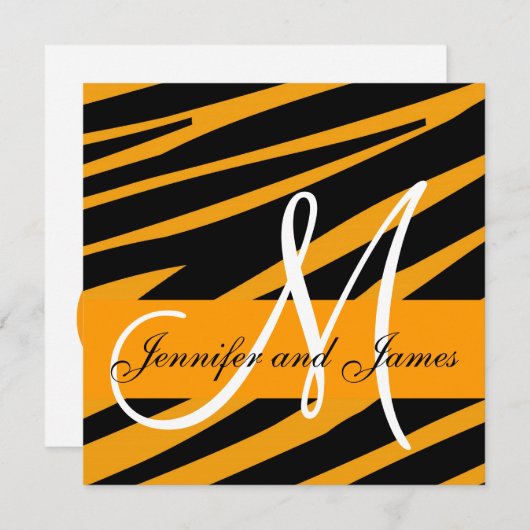 Weddenschap Uitnodigingtijger — Sinaasappel Kaart (Voorkant / Achterkant)