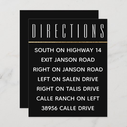 Weddenschap Uitnodigt Inlegerkaart Elegant Gold en (Voorkant / Achterkant)