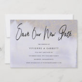 Weddenschap Uitstel opslaan onze nieuwe datumfoto Save The Date (Voorkant)