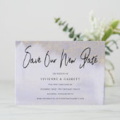 Weddenschap Uitstel opslaan onze nieuwe datumfoto Save The Date (Staand voorkant)