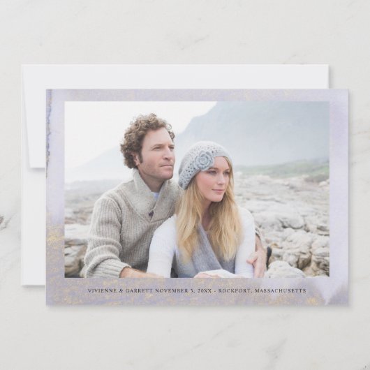 Weddenschap Uitstel opslaan onze nieuwe datumfoto Save The Date (Achterkant)