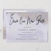 Weddenschap Uitstel opslaan onze nieuwe datumfoto Save The Date (Voorkant / Achterkant)