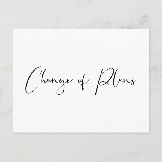 Weddenschap Uitstel Veranderen van plannen Zwart w Aankondigingskaart (Voorkant)